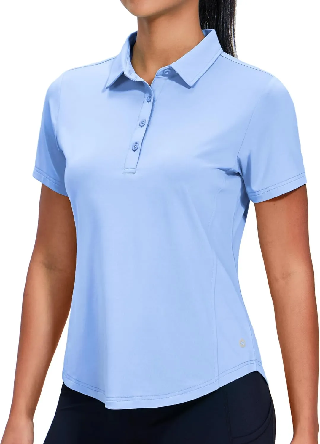 MIER Womens Golf Polo Shirts Short Sleeve Quick Dry Sun Protection Active UV Shirts Collared Tennis Tops, 4 Buttons