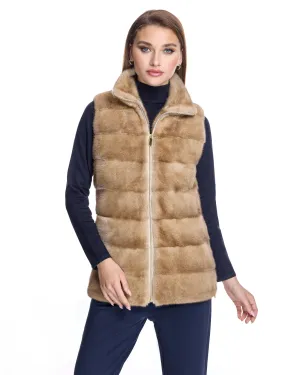 Mink Horizontal Vest With Side Vents