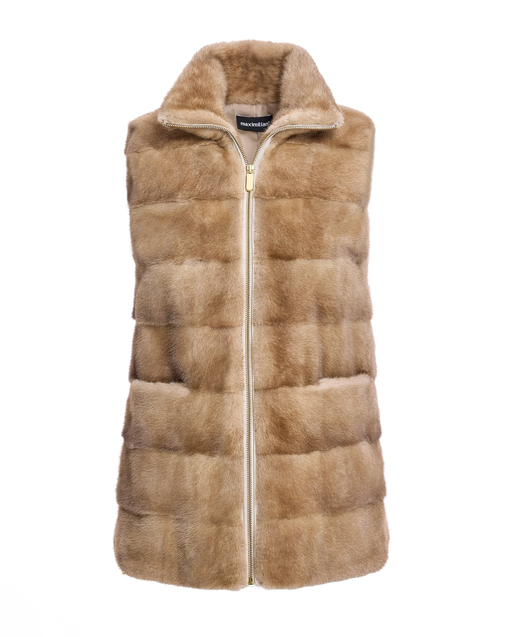 Mink Horizontal Vest With Side Vents