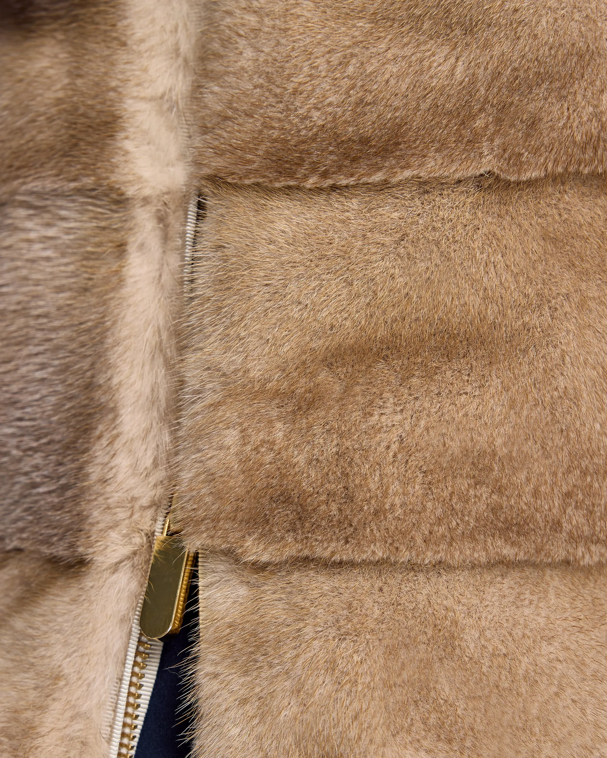 Mink Horizontal Vest With Side Vents