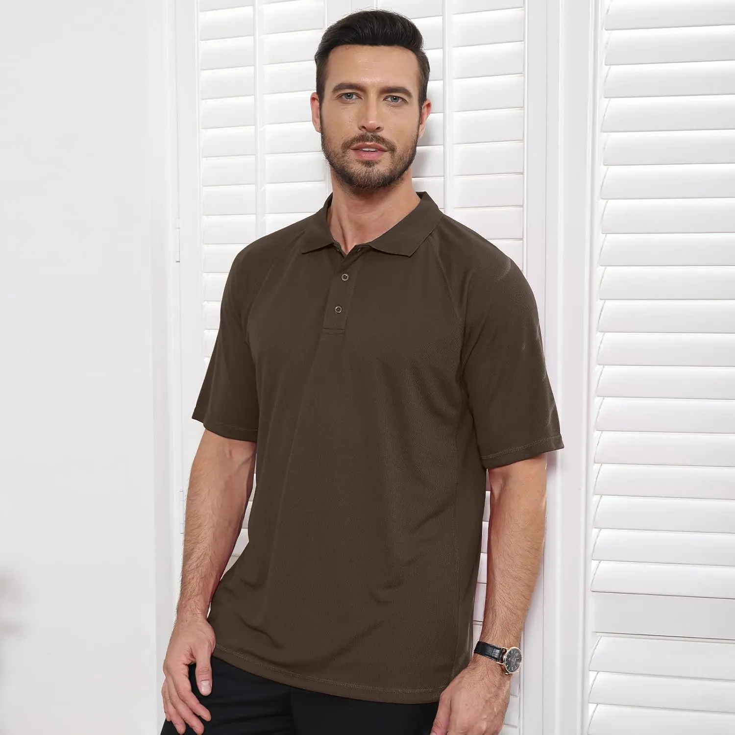 MOHEEN Men's Golf Shirts Short Sleeve Moisture Wicking Polo T-Shirts Athletic Quick Dry Fit Performance Collared UPF 50 