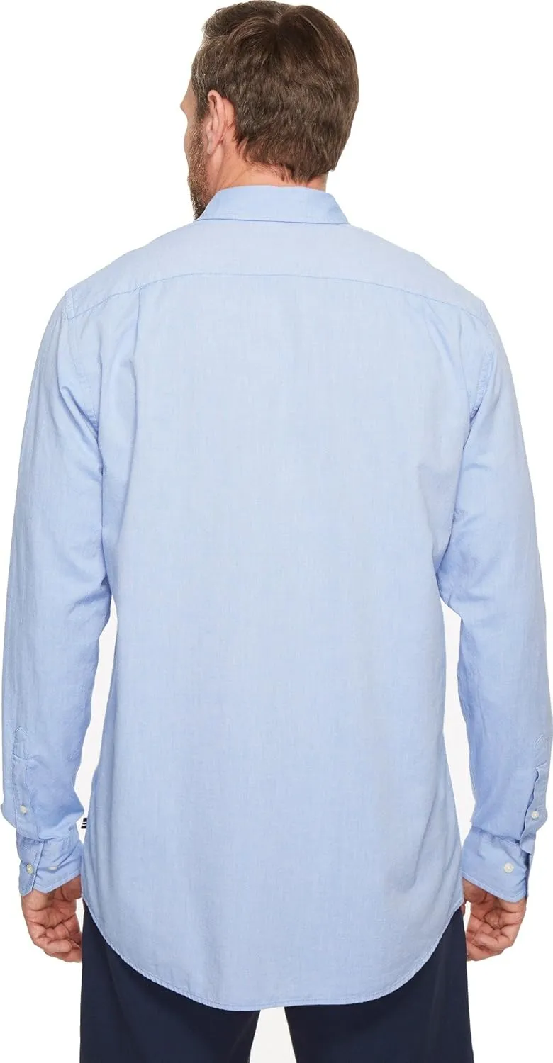 Nautica Men's Long Sleeve Button Down Solid Oxford Shirt