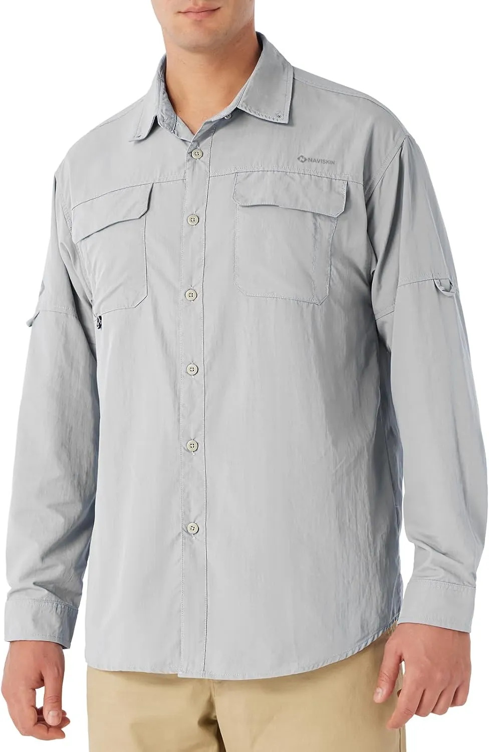 NAVISKIN Men's Sun Protection Fishing Shirts UPF 50  Long Sleeve Sun Shirts for Men PFG Hiking Travel Camping