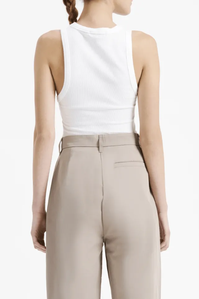 NUDE LUCY MONROE ORGANIC RIB TANK - WHITE