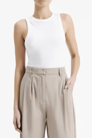 NUDE LUCY MONROE ORGANIC RIB TANK - WHITE