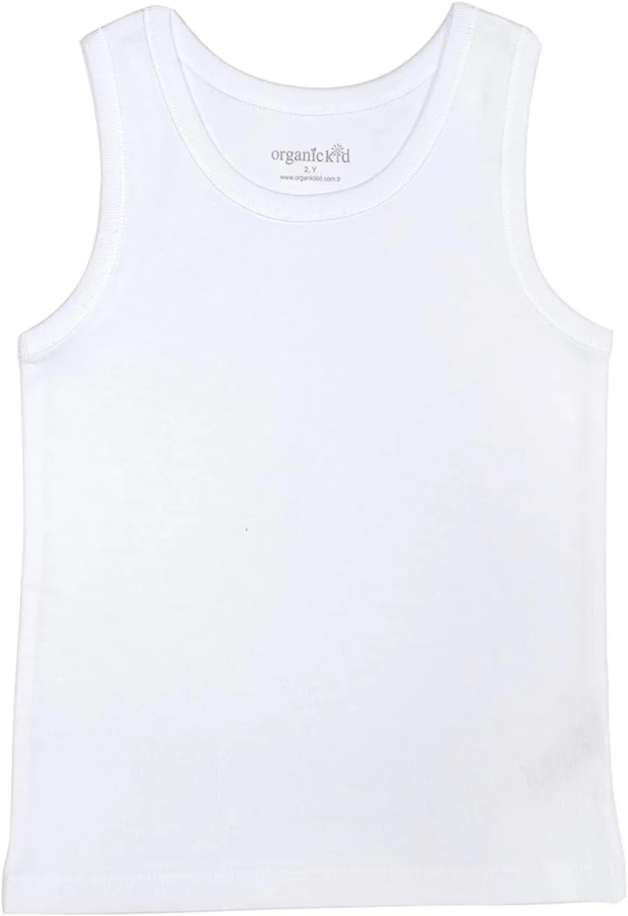 ORGANICKID Boys Organic Cotton Tank Top Sleveless Undershirts Toddler Underwear 3 Pack Tees
