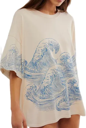 Oversized Graphic Tees for Women Cute Floral Aesthetic Baggy T-Shirts Summer Vintage Coconut Teen Girl Clothes