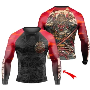 Personalized Samurai Shogun Long Sleeve Rash Guard