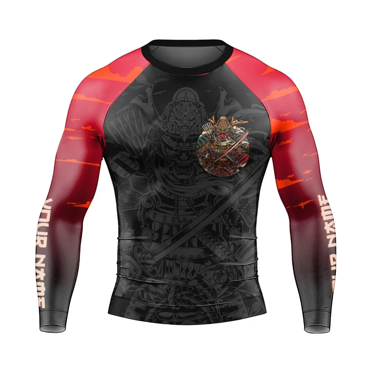 Personalized Samurai Shogun Long Sleeve Rash Guard