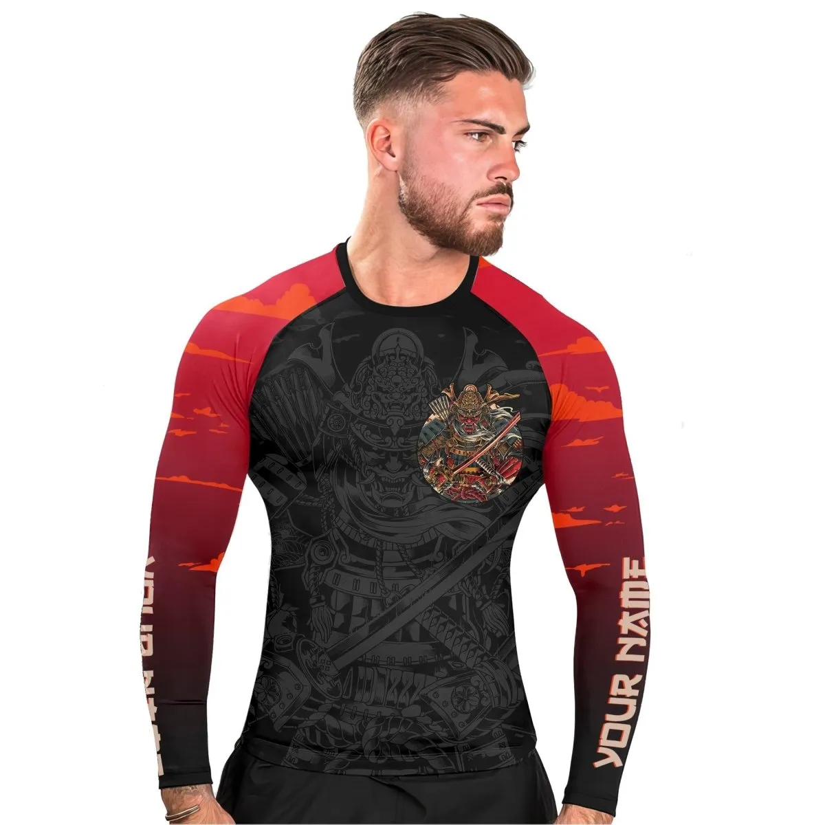Personalized Samurai Shogun Long Sleeve Rash Guard