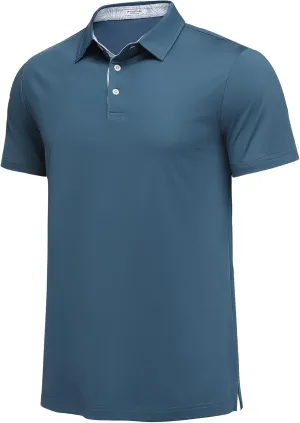 PINSPARK Mens Polo Shirts Short Sleeve Moisture Wicking Dry Fit Performance Casual Collared Polo Golf Shirts for Men