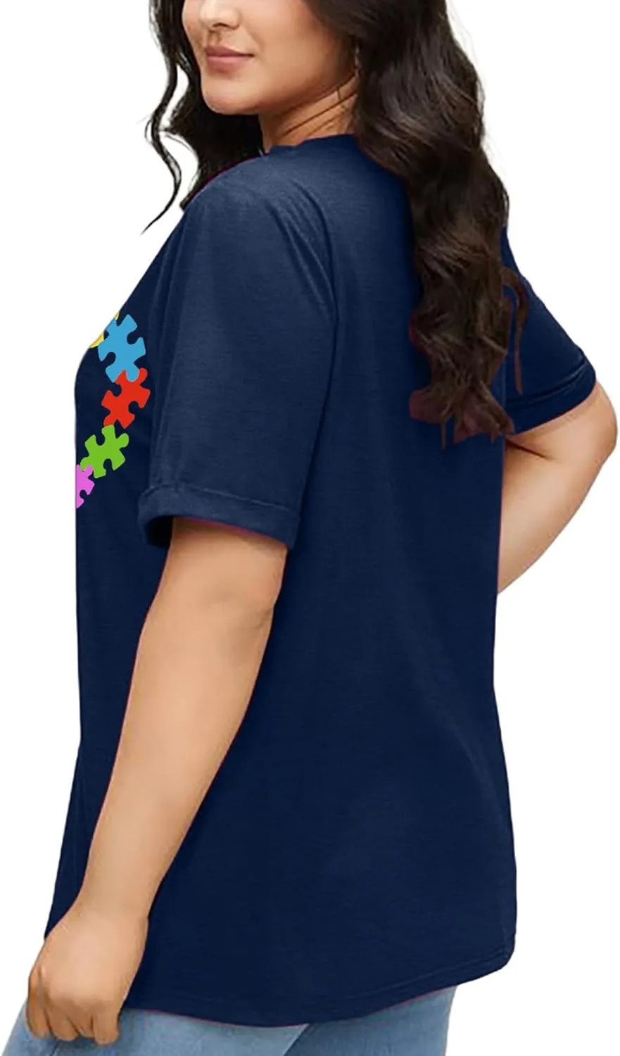 Plus Size Autism Shirt for Women Be Kind Autism Tshirt Autism Heart Graphic Tees Autism Accept Tops