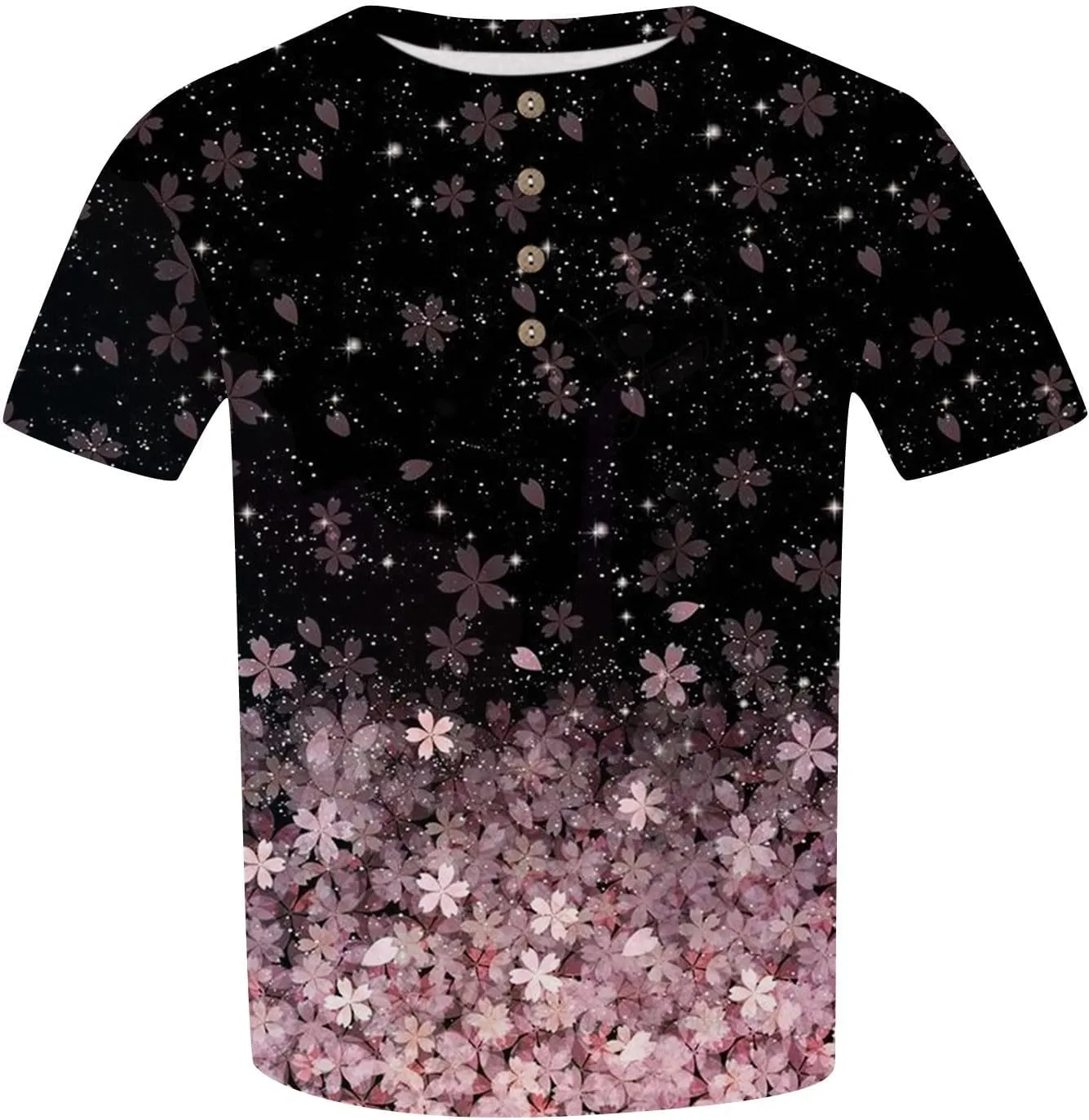 Plus Size Tops for Women Summer Ethnic Floral Classy Oversized T Shirts Short Sleeve Blouses & Button-Down Shirts