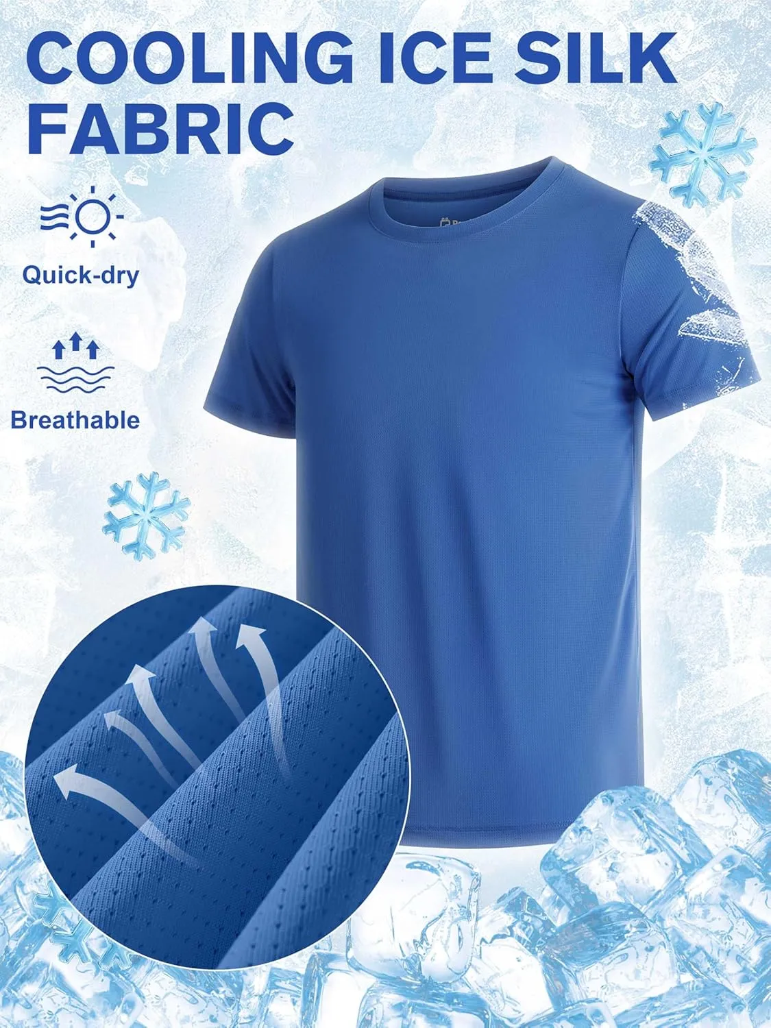 Poroka 5 Packs Boys Shirts Youth Mesh Quick Dry-Fit Athletic Performance T-Shirt Moisture Wicking Active Shirts for Boys