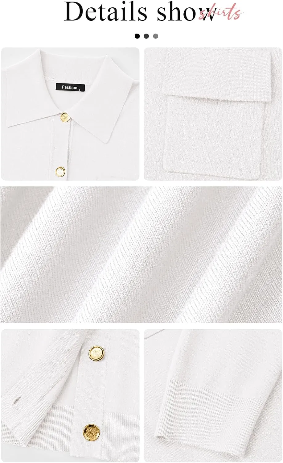 PRETTYGARDEN Women's 2025 Spring Long Sleeve Knitted Button Down Shirts Lightweight Cardigan for Women Dressy Casual Tops