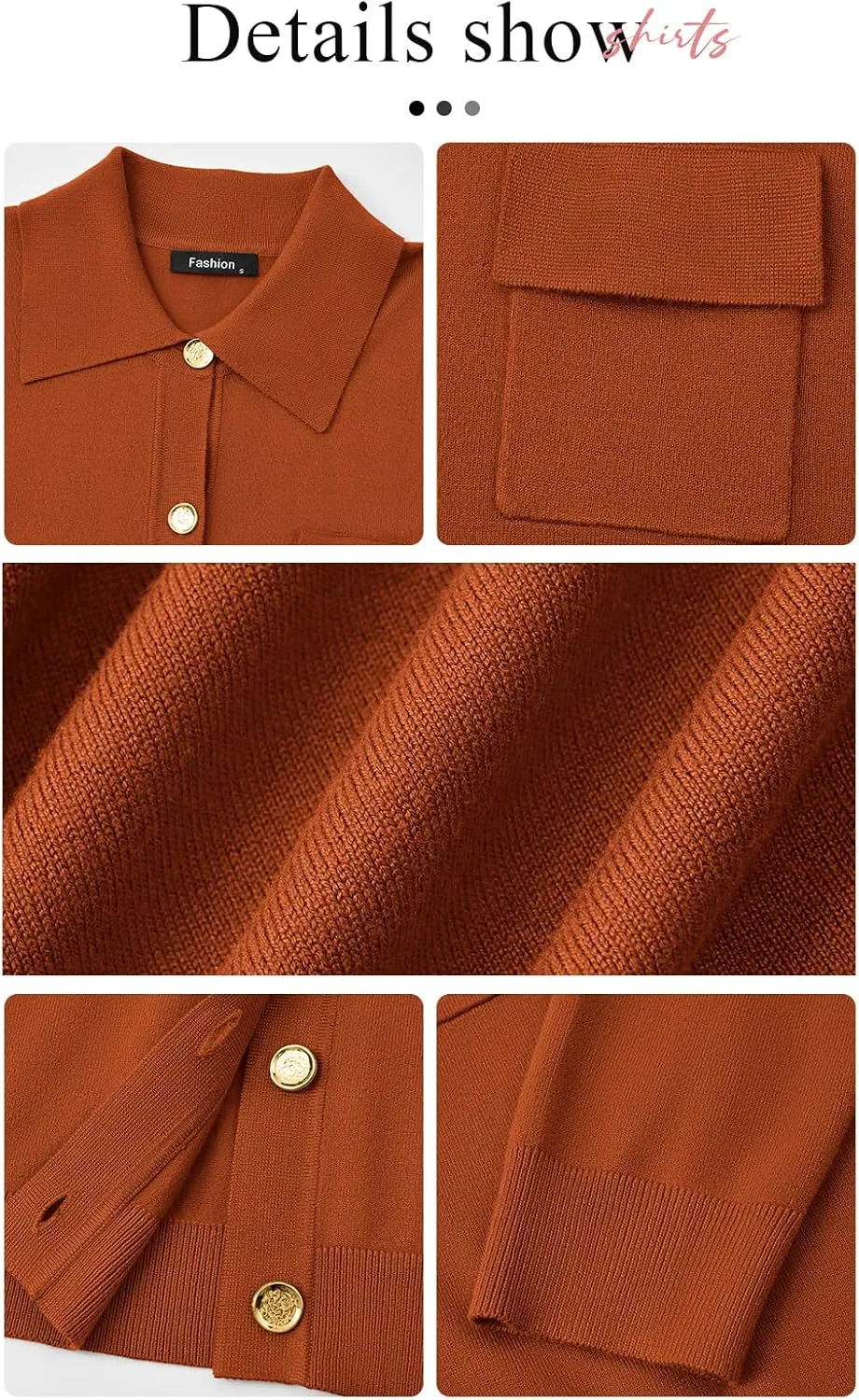 PRETTYGARDEN Women's 2025 Spring Long Sleeve Knitted Button Down Shirts Lightweight Cardigan for Women Dressy Casual Tops