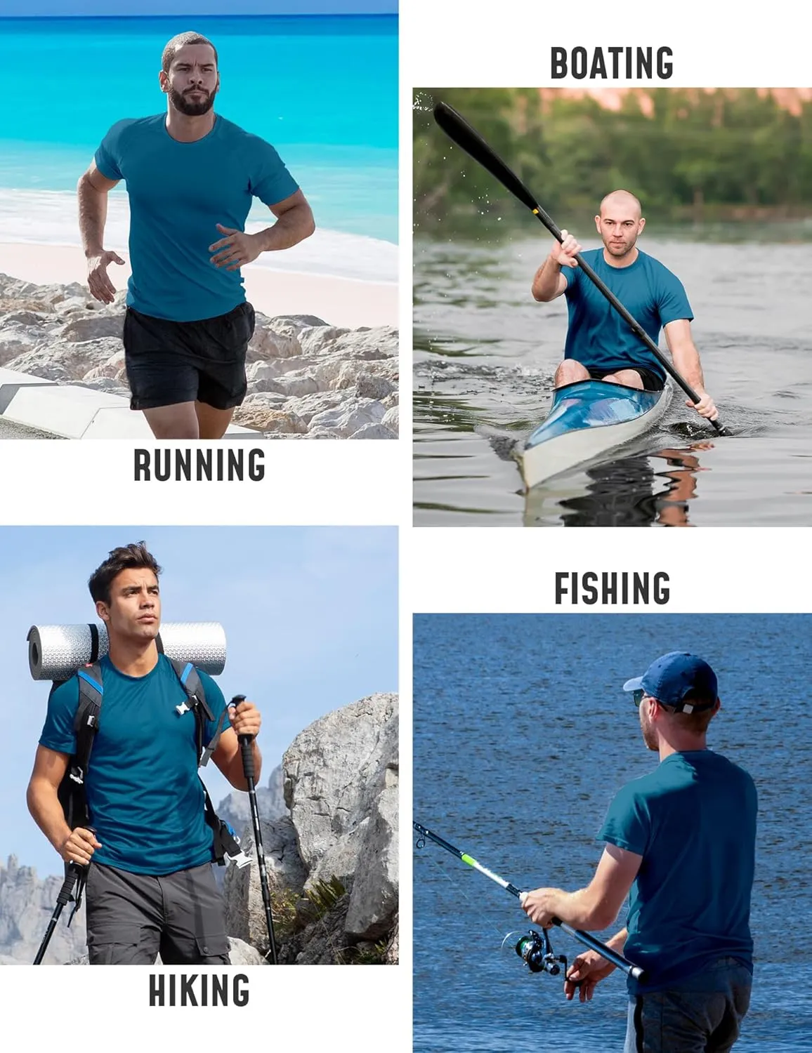 Rash Guard for Men UPF 50  UV Sun Protection Swim Shirts Short Sleeve Quick Dry Lightweight Fishing Running Water Shirts
