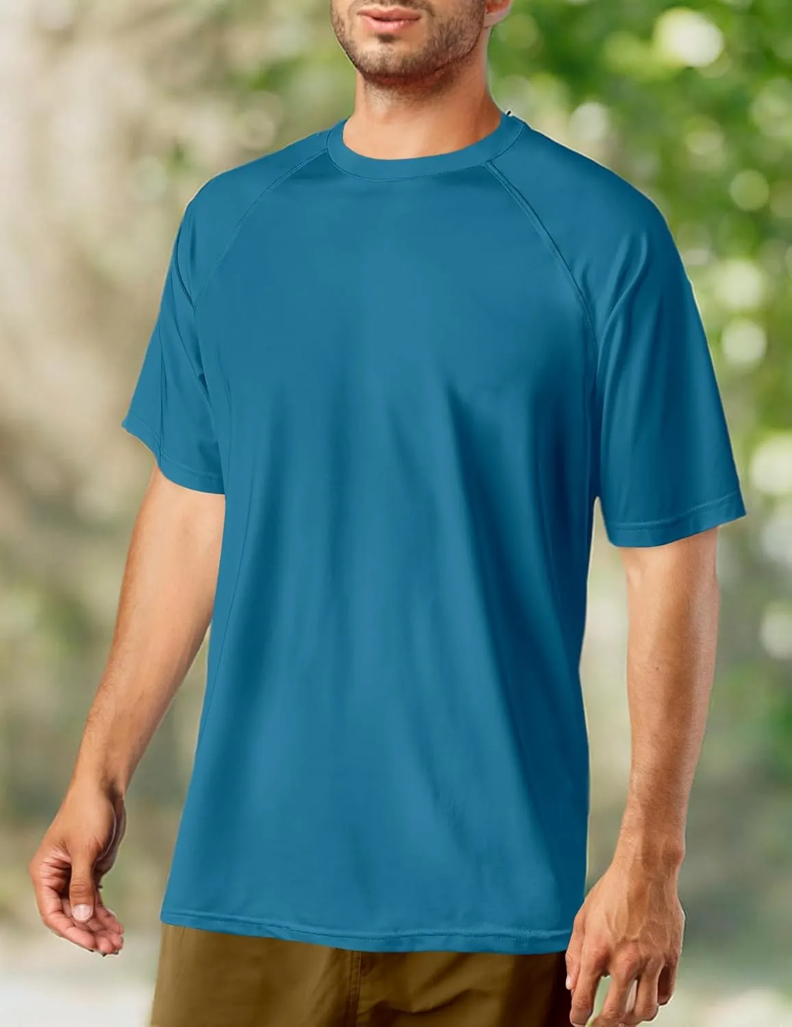 Rash Guard for Men UPF 50  UV Sun Protection Swim Shirts Short Sleeve Quick Dry Lightweight Fishing Running Water Shirts