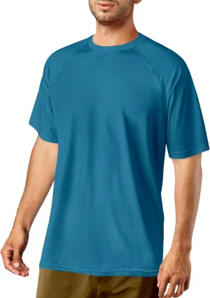 Rash Guard for Men UPF 50  UV Sun Protection Swim Shirts Short Sleeve Quick Dry Lightweight Fishing Running Water Shirts
