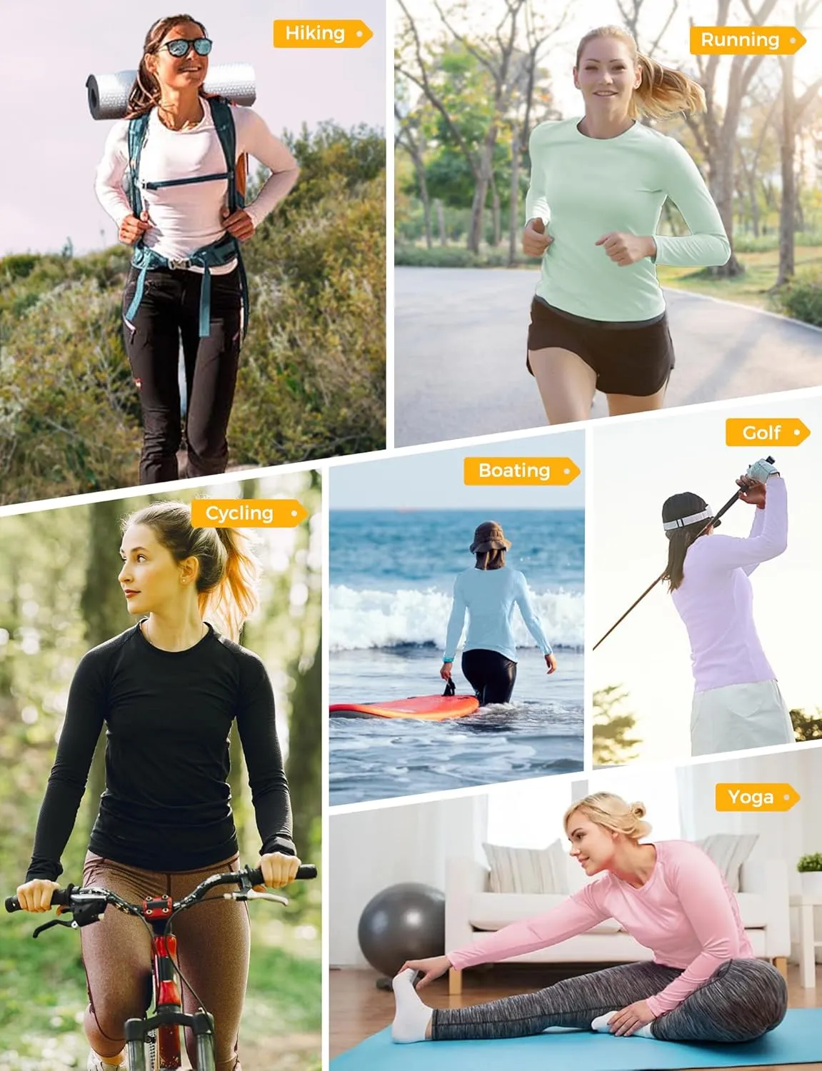 Rash Guard for Women UPF50  Sun Shirt, Long Sleeve UV Protection Shirts Women Quick Dry Workout Shirts Hiking Swimming Tops