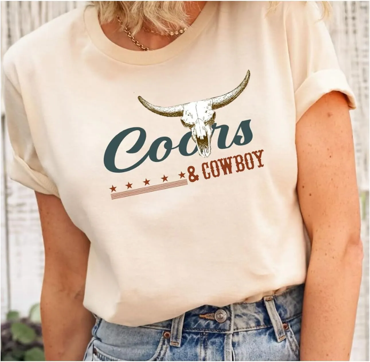 Retro Western T-Shirt Women Vintage Country Music Shirt Street Rodeo Graphic Cowboy Tees Tops