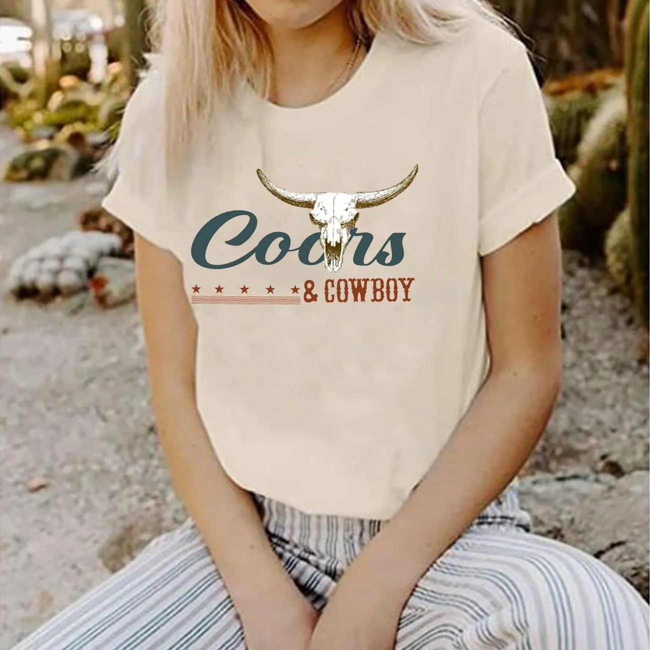 Retro Western T-Shirt Women Vintage Country Music Shirt Street Rodeo Graphic Cowboy Tees Tops