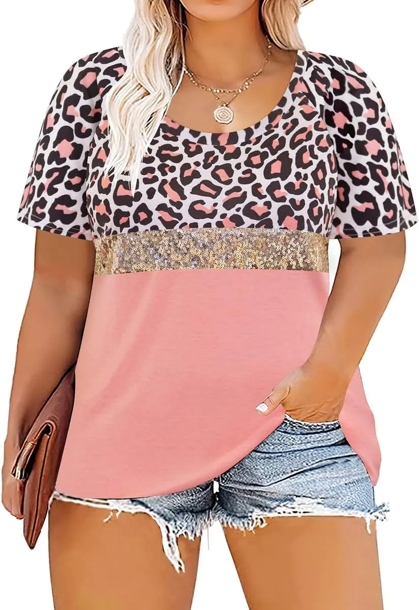 RITERA Women Plus Size Tops Casual Shirts Short Sleeve Tees Loose Basic Tunic XL-5XL