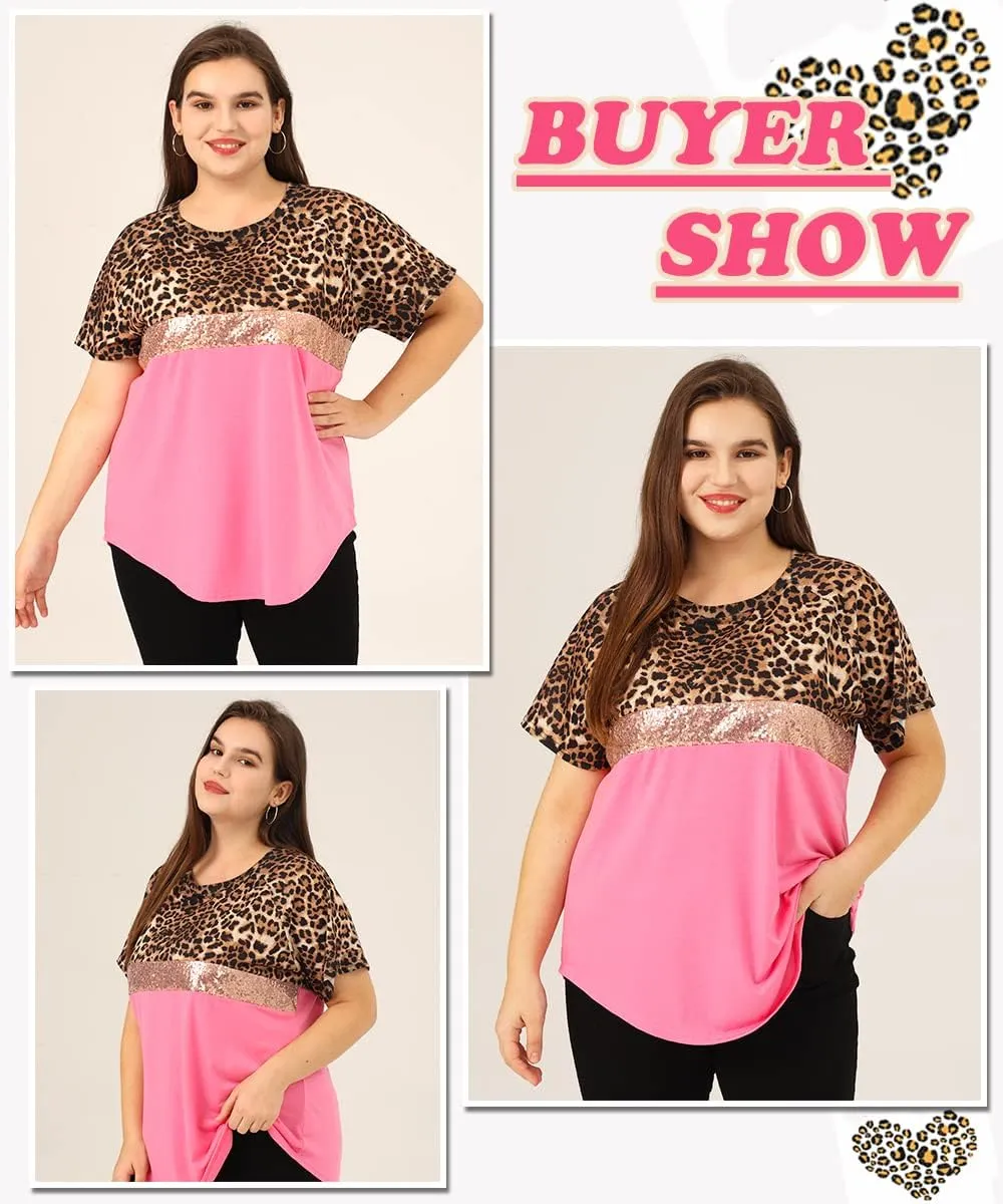 RITERA Women Plus Size Tops Casual Shirts Short Sleeve Tees Loose Basic Tunic XL-5XL