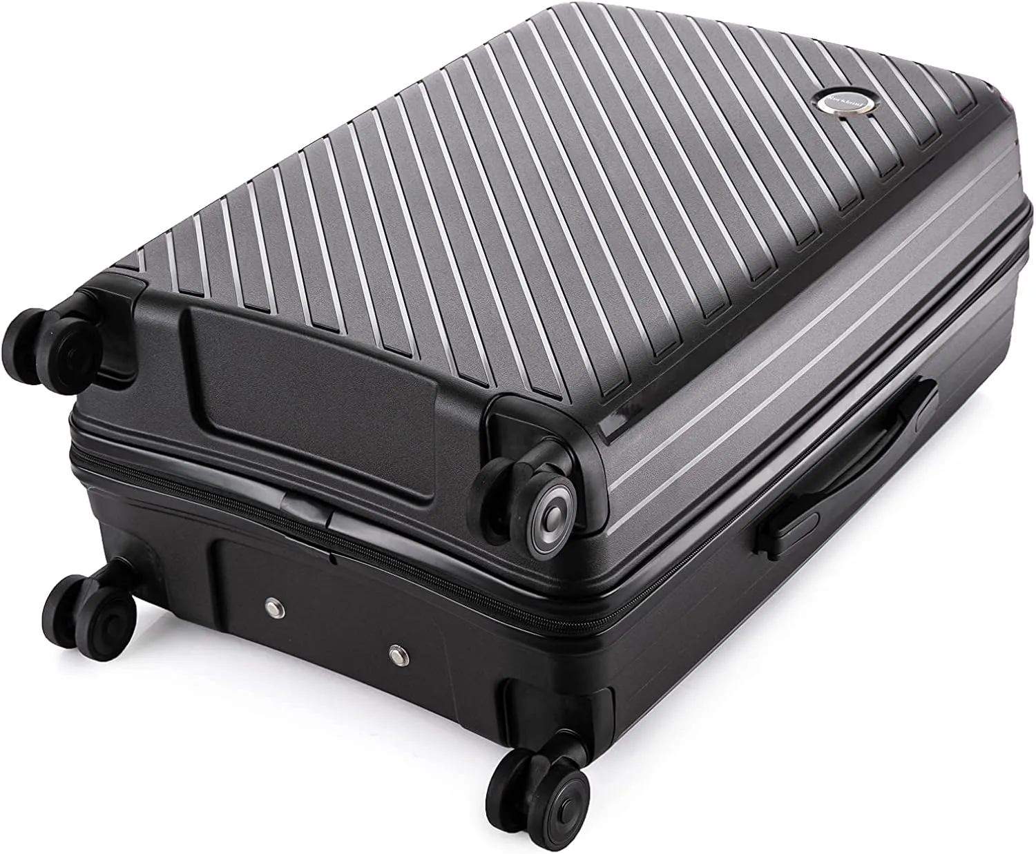 Rockland Prague Hardside Luggage with Spinner Wheels, Black, 3-Piece Set (20/24/28)