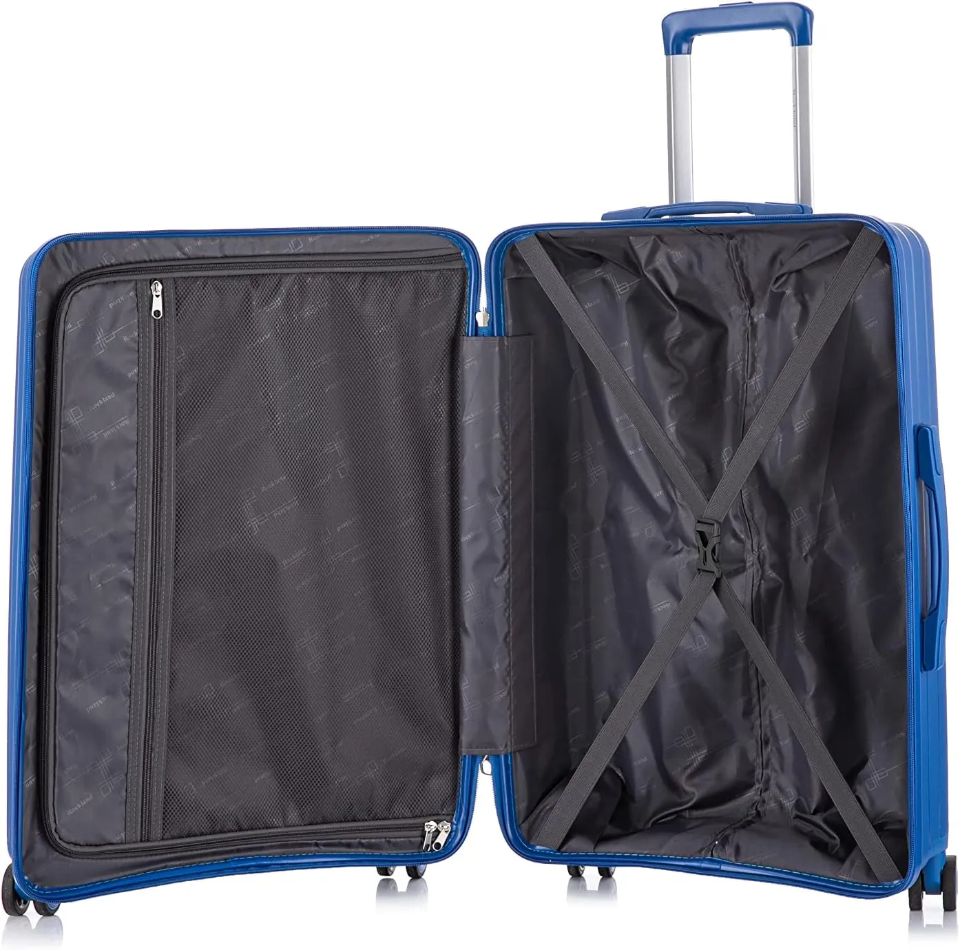 Rockland Prague Hardside Luggage with Spinner Wheels, Blue, 3-Piece Set (20/24/28)