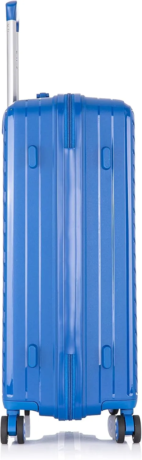 Rockland Prague Hardside Luggage with Spinner Wheels, Blue, 3-Piece Set (20/24/28)