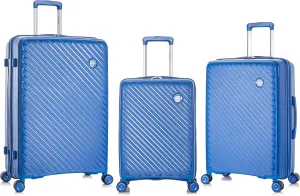 Rockland Prague Hardside Luggage with Spinner Wheels, Blue, 3-Piece Set (20/24/28)