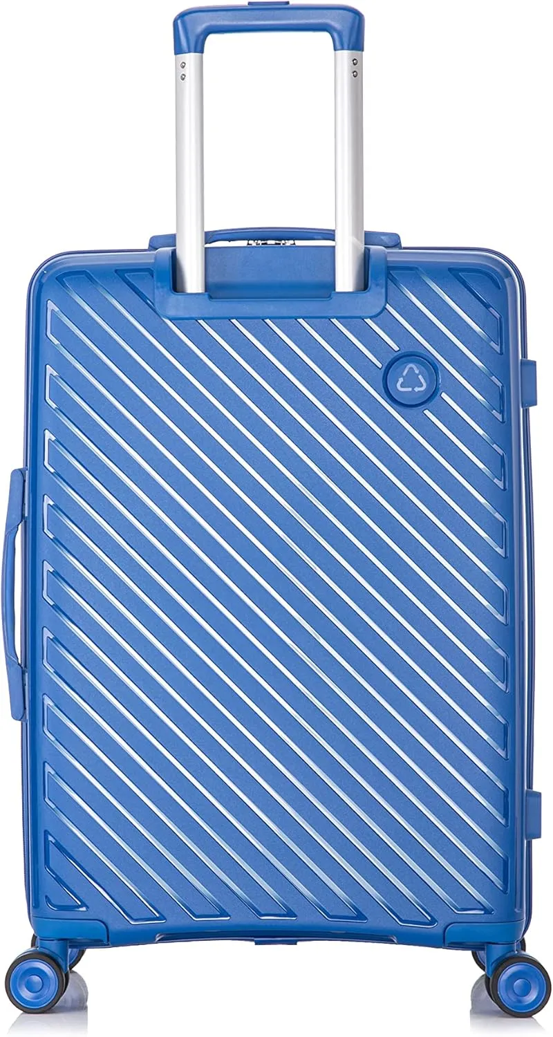 Rockland Prague Hardside Luggage with Spinner Wheels, Blue, 3-Piece Set (20/24/28)