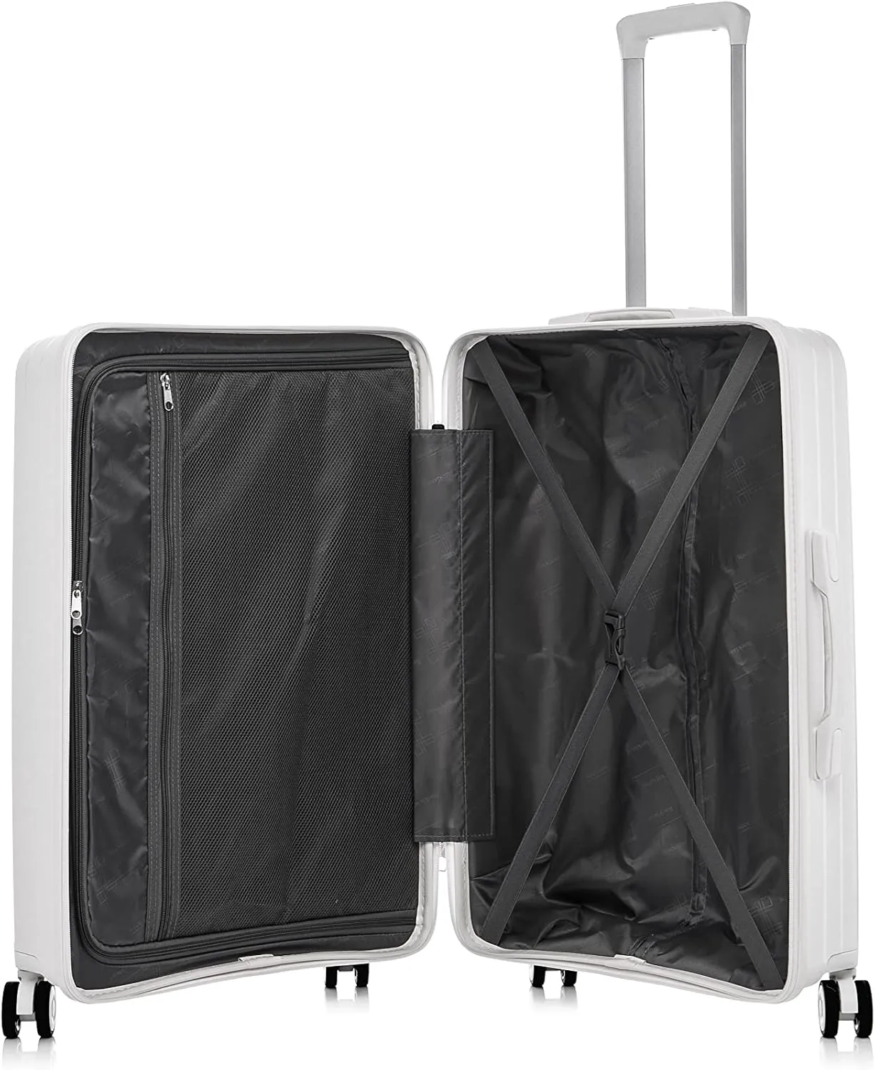 Rockland Prague Hardside Luggage with Spinner Wheels, Ivory, 3-Piece Set (20/24/28)