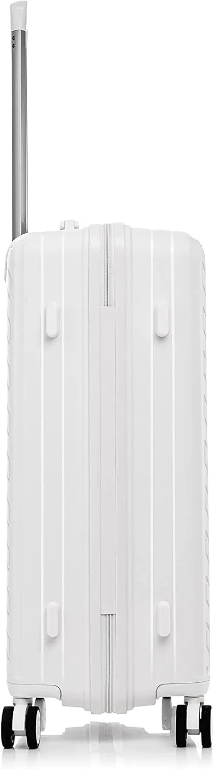 Rockland Prague Hardside Luggage with Spinner Wheels, Ivory, 3-Piece Set (20/24/28)