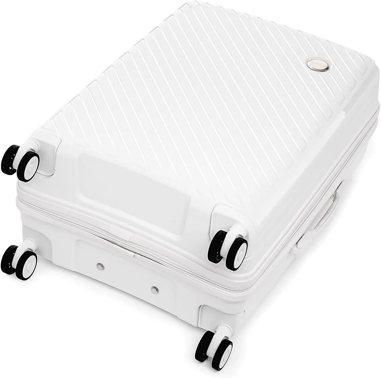 Rockland Prague Hardside Luggage with Spinner Wheels, Ivory, 3-Piece Set (20/24/28)