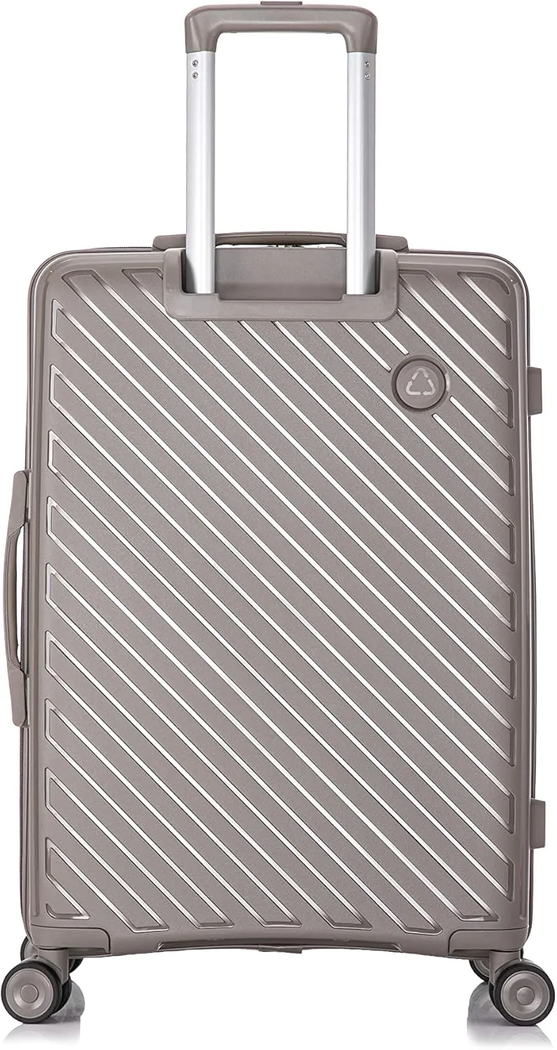 Rockland Prague Hardside Luggage with Spinner Wheels, Silver, 3-Piece Set (20/24/28)