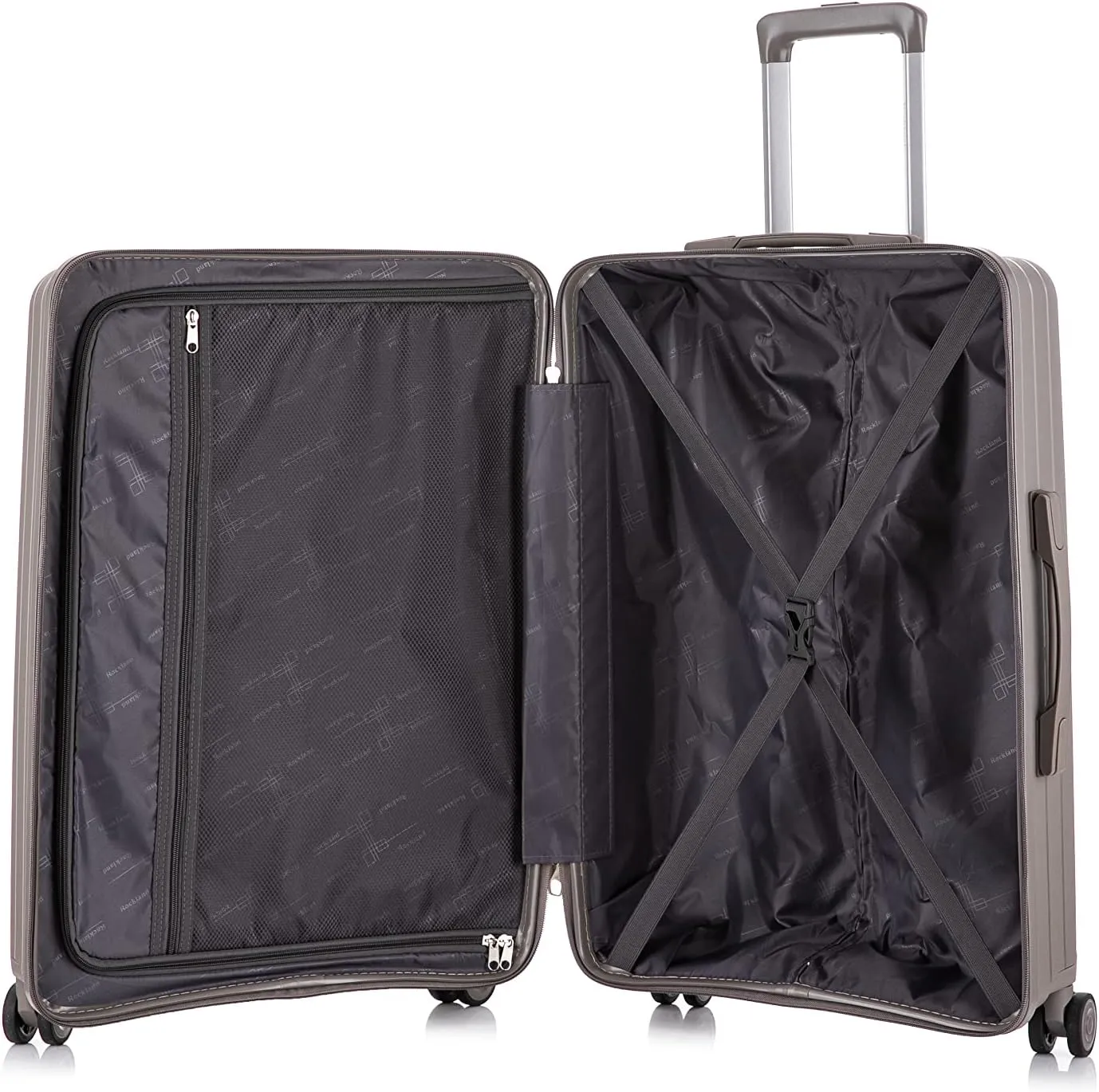 Rockland Prague Hardside Luggage with Spinner Wheels, Silver, 3-Piece Set (20/24/28)