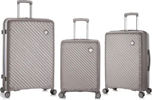 Rockland Prague Hardside Luggage with Spinner Wheels, Silver, 3-Piece Set (20/24/28)