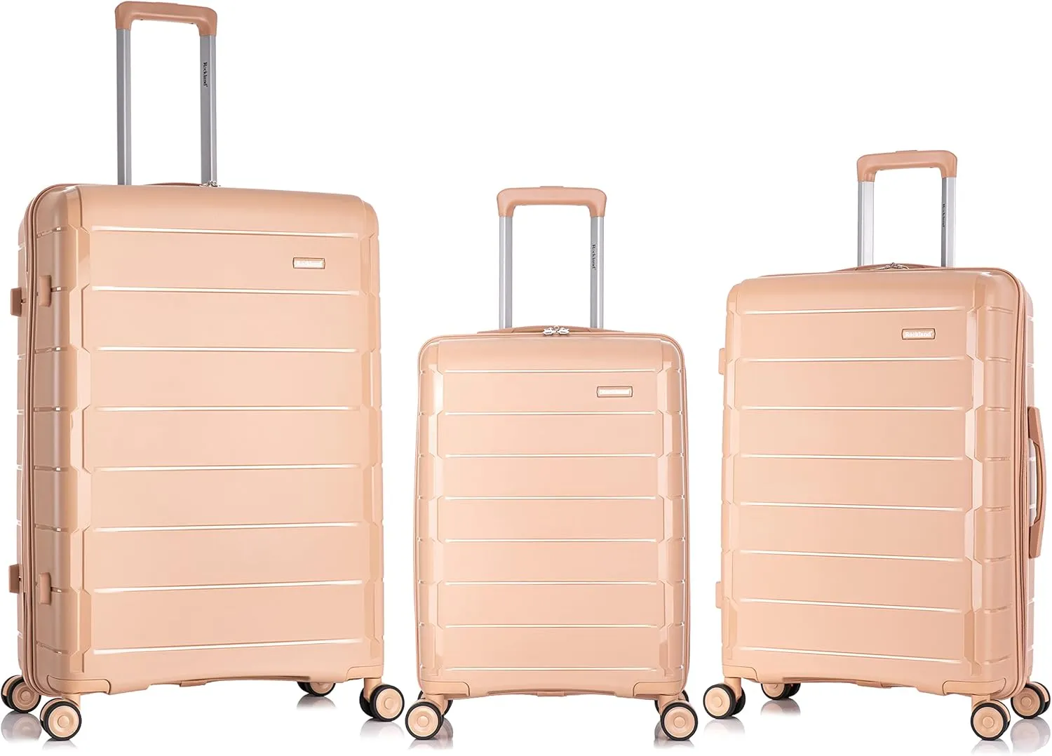 Rockland Vienna Hardside Luggage with Spinner Wheels, Champagne, 3-Piece Set (20/24/28)