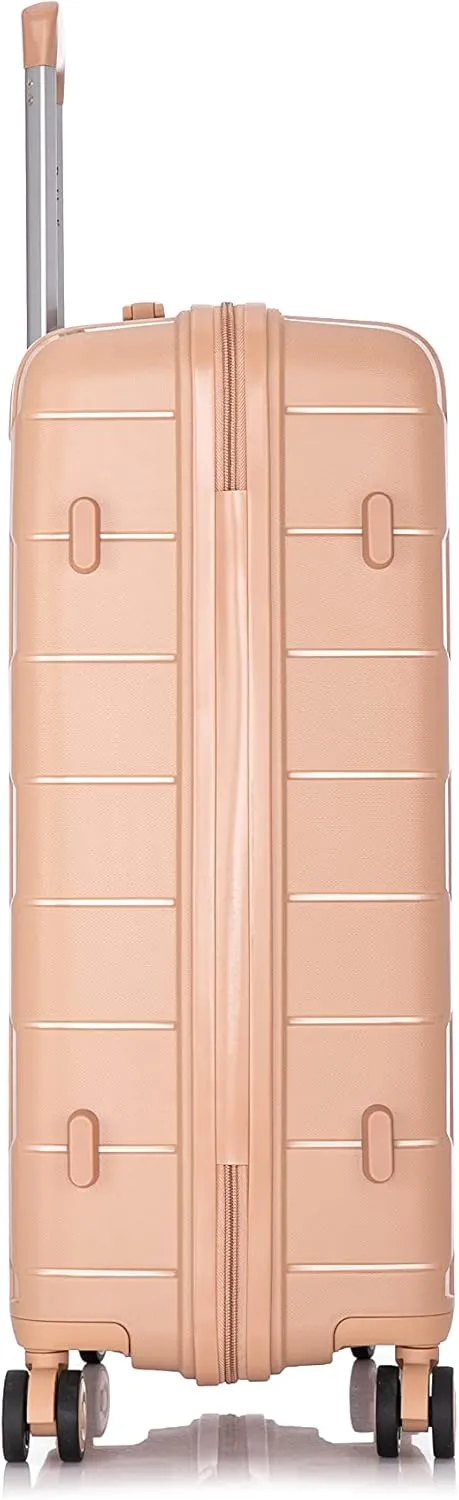 Rockland Vienna Hardside Luggage with Spinner Wheels, Champagne, 3-Piece Set (20/24/28)