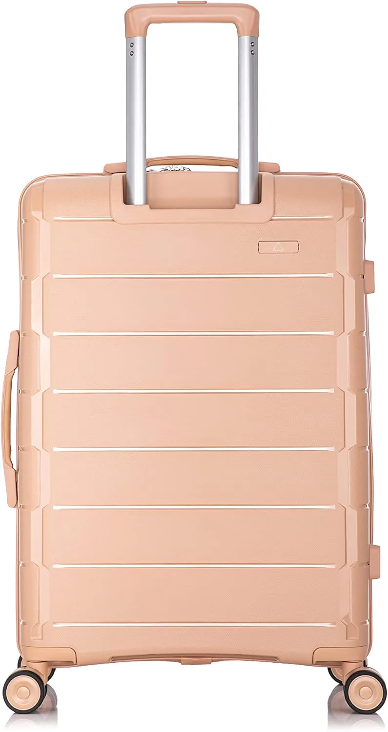 Rockland Vienna Hardside Luggage with Spinner Wheels, Champagne, 3-Piece Set (20/24/28)