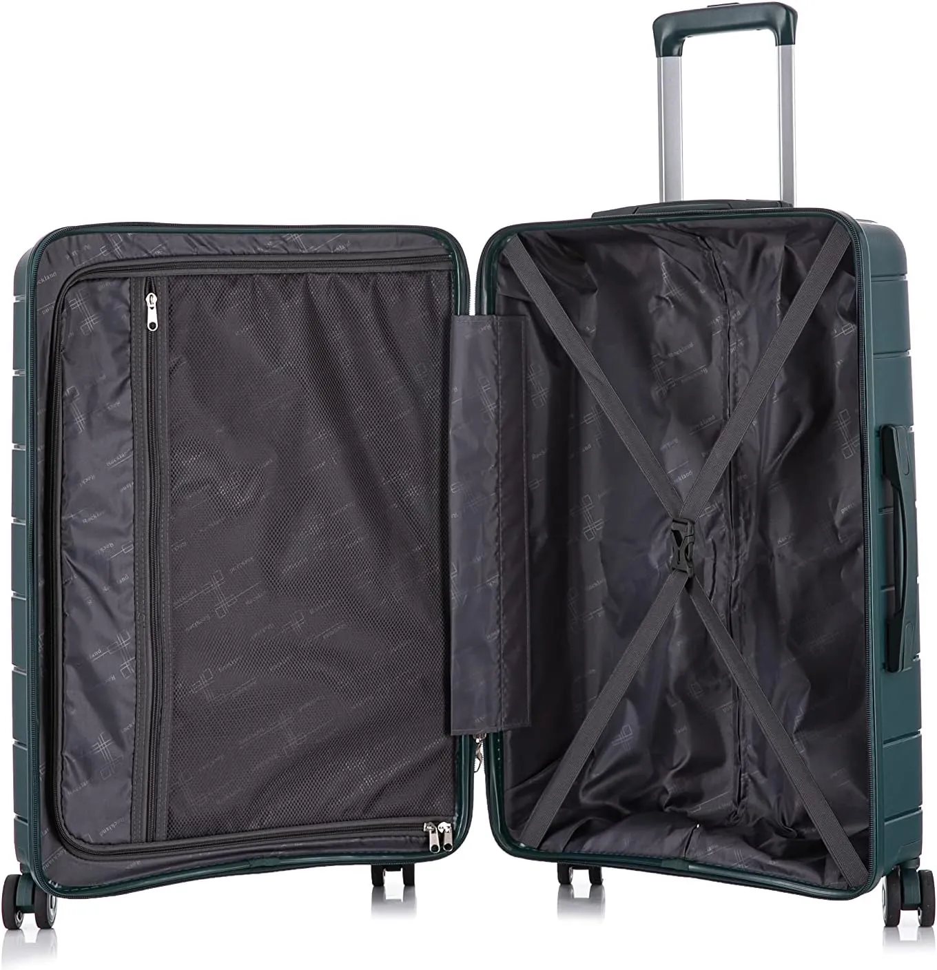 Rockland Vienna Hardside Luggage with Spinner Wheels, Green, 3-Piece Set (20/24/28)