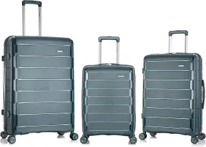 Rockland Vienna Hardside Luggage with Spinner Wheels, Green, 3-Piece Set (20/24/28)
