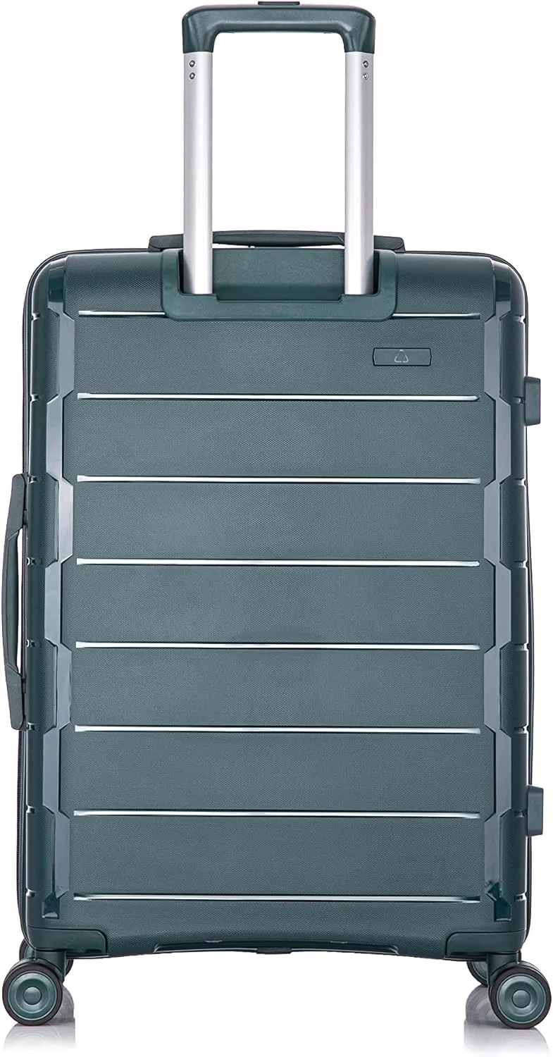 Rockland Vienna Hardside Luggage with Spinner Wheels, Green, 3-Piece Set (20/24/28)