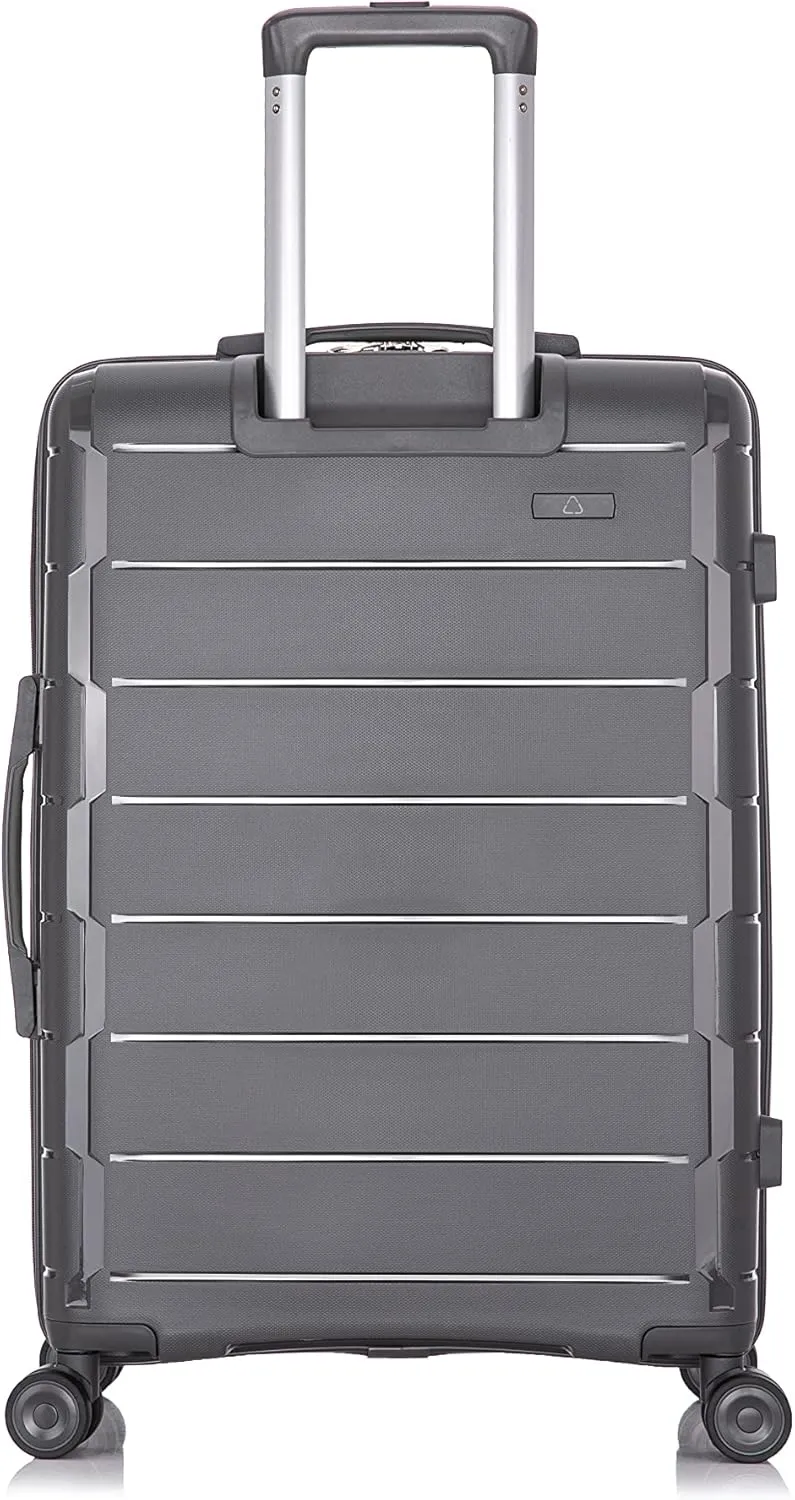 Rockland Vienna Hardside Luggage with Spinner Wheels, Grey, 3-Piece Set (20/24/28)