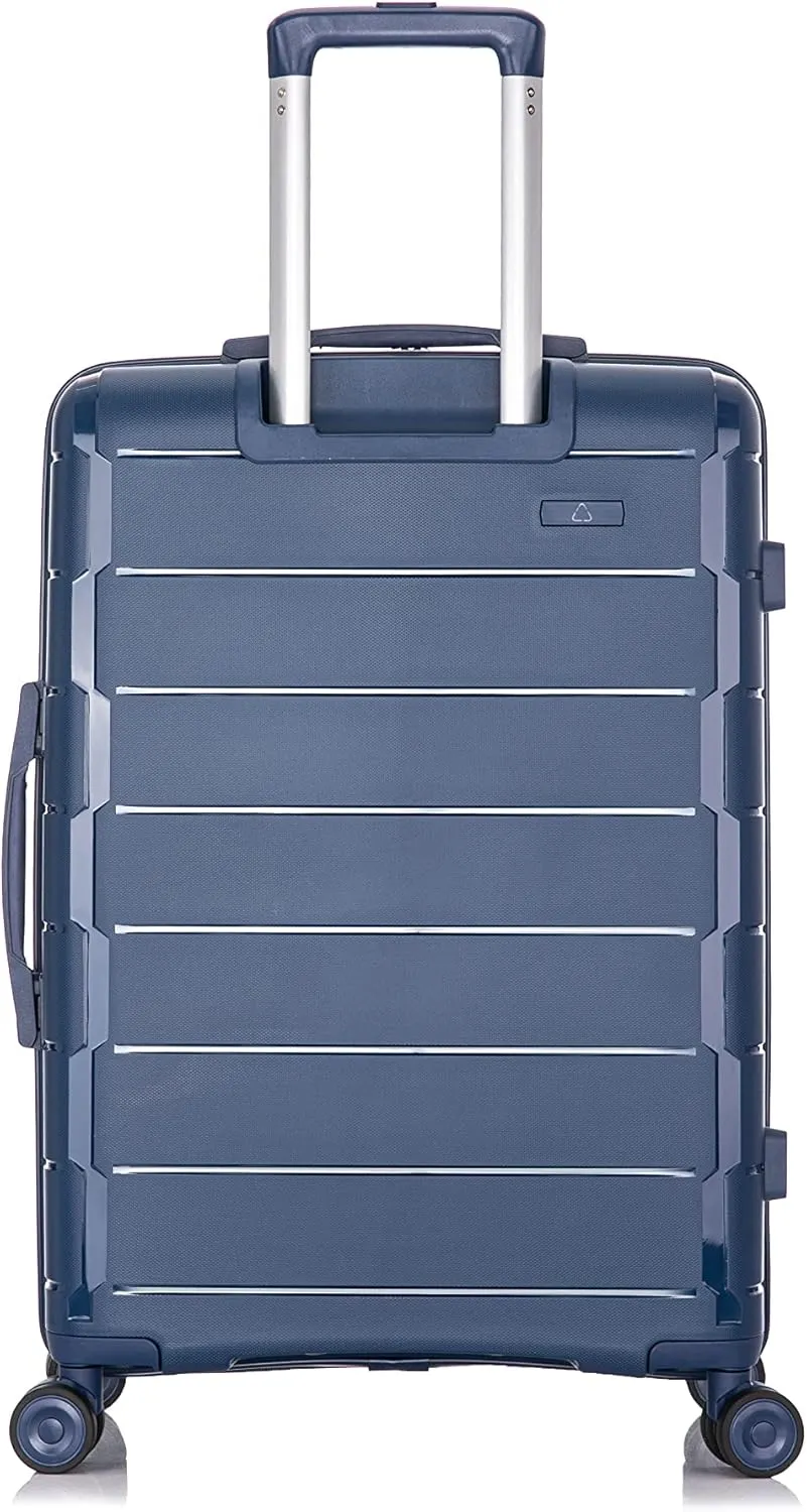 Rockland Vienna Hardside Luggage with Spinner Wheels, Navy, 3-Piece Set (20/24/28)