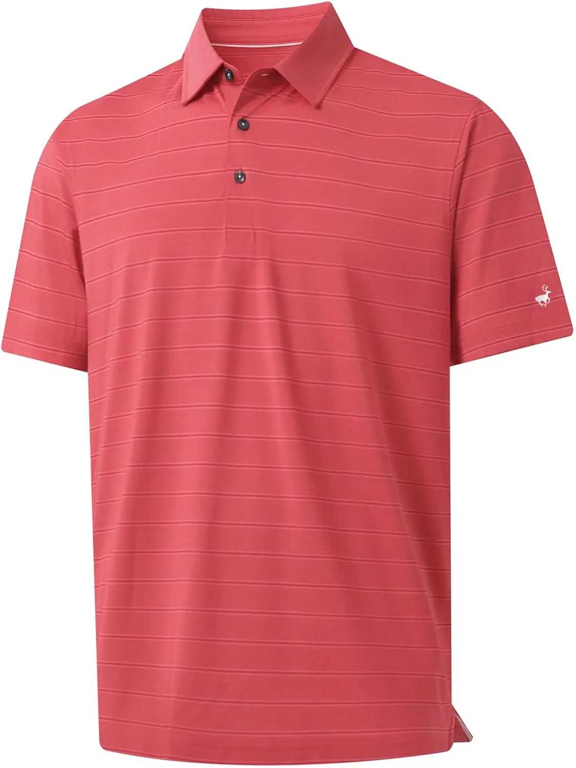 Rouen Polo Shirts for Men Dry Fit Performance Heather Stripe Golf Polo Moisture Wicking Lightweight Breathable Golf Shirts