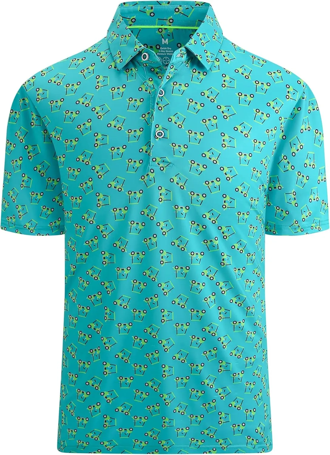 SAMERM Golf Shirts for Men Super Stretch Jacquard Dry Fit Golf Polo Moisture Wicking Short Sleeve Polo Shirts for Men