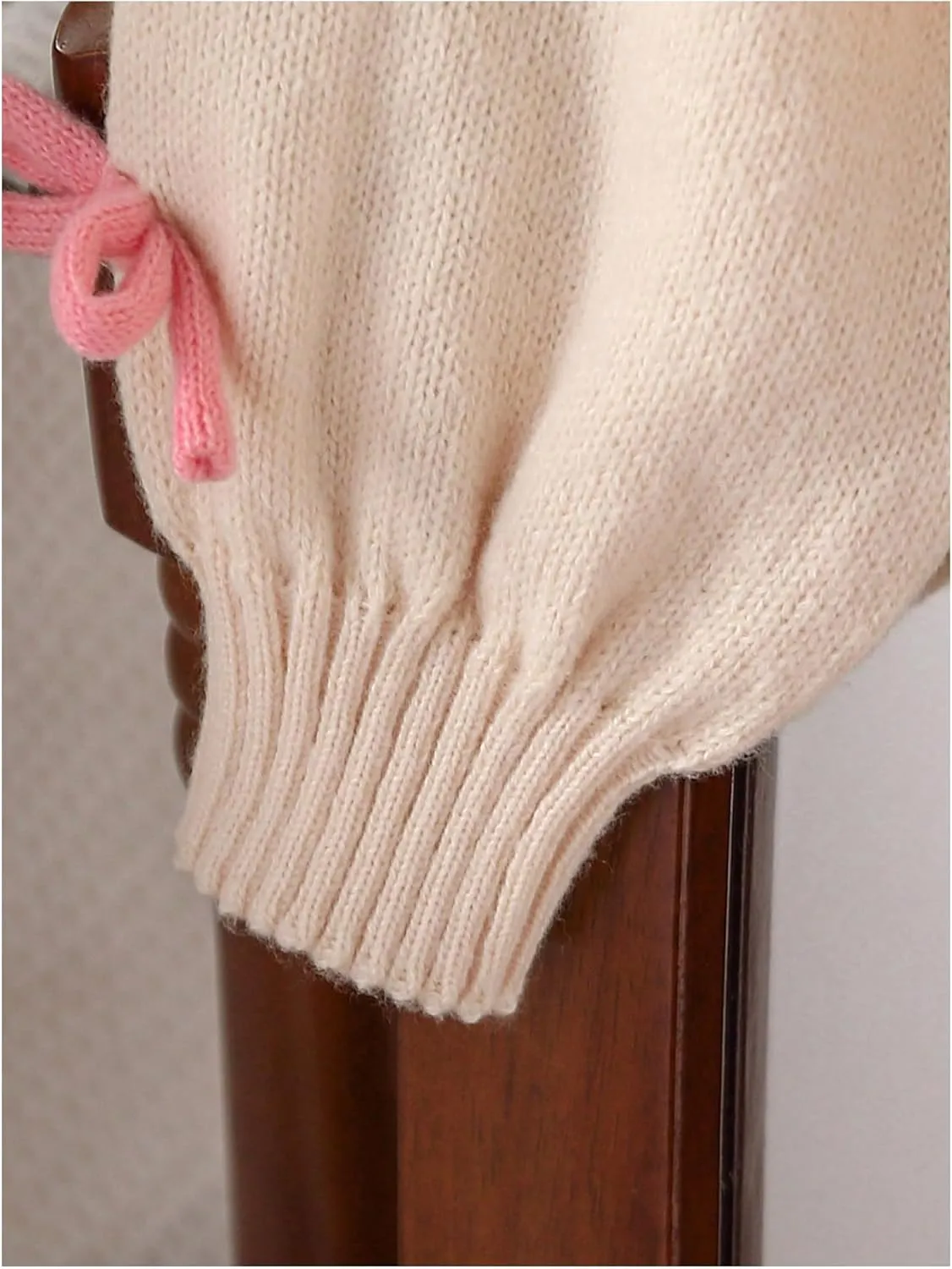 SHENHE Girl's Bow Button Down Knitted Cardigan V Neck Loose Cute Crop Sweater Outwear